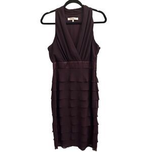 NWT Evan Picone Autumn Romance formal dress tiered plum wine color sleeveless 8
